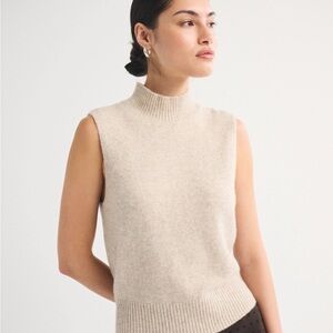 Abercrombie & Fitch Cream Merino Wool-Blend Crewneck Sweater